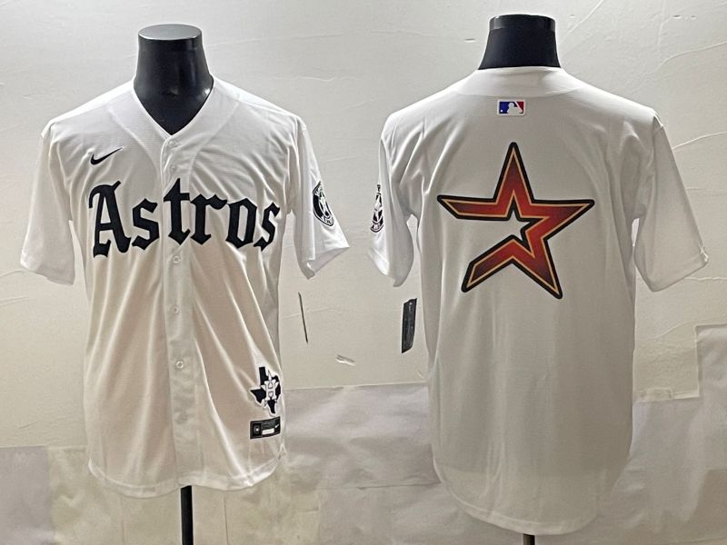Men 2025 Houston Astros Blank White Five generations Joint Name Nike MLB Jersey style 19->houston astros->MLB Jersey